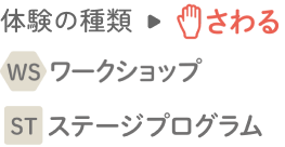 体験の種類→さわる ワークショップ ステージプログラム