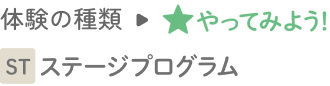 体験の種類→やってみよう ステージプログラム